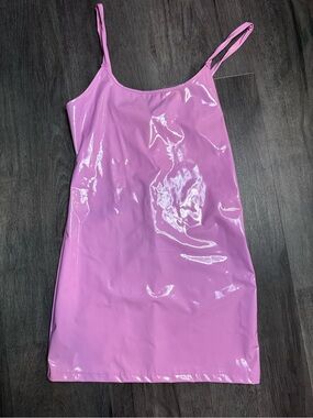 Shiny Lavender Coated Slip Dress